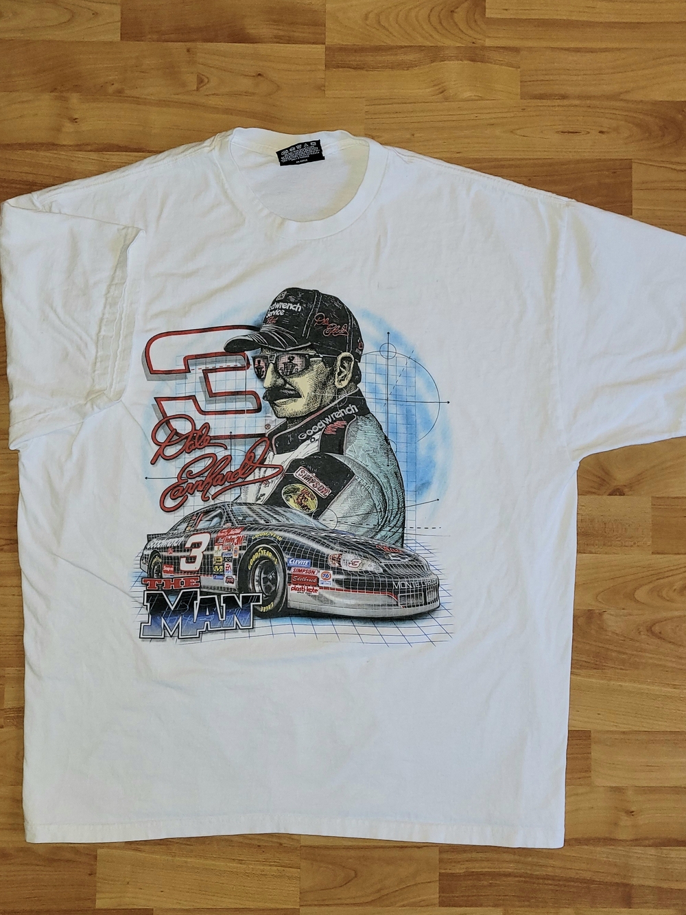 VTG Y2K Chase Authentics Dale Earnhardt SR XL Extra Large White Racing Tee